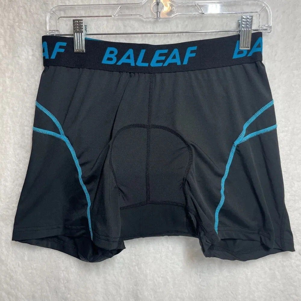 BALEAF Men's‎ XL 3D Padded Cycling Shorts Black Teal Biker Shorts Underpants